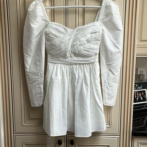 SELF PORTRAIT WHITE TAFFETA MINI DRESS SIZE 0 new